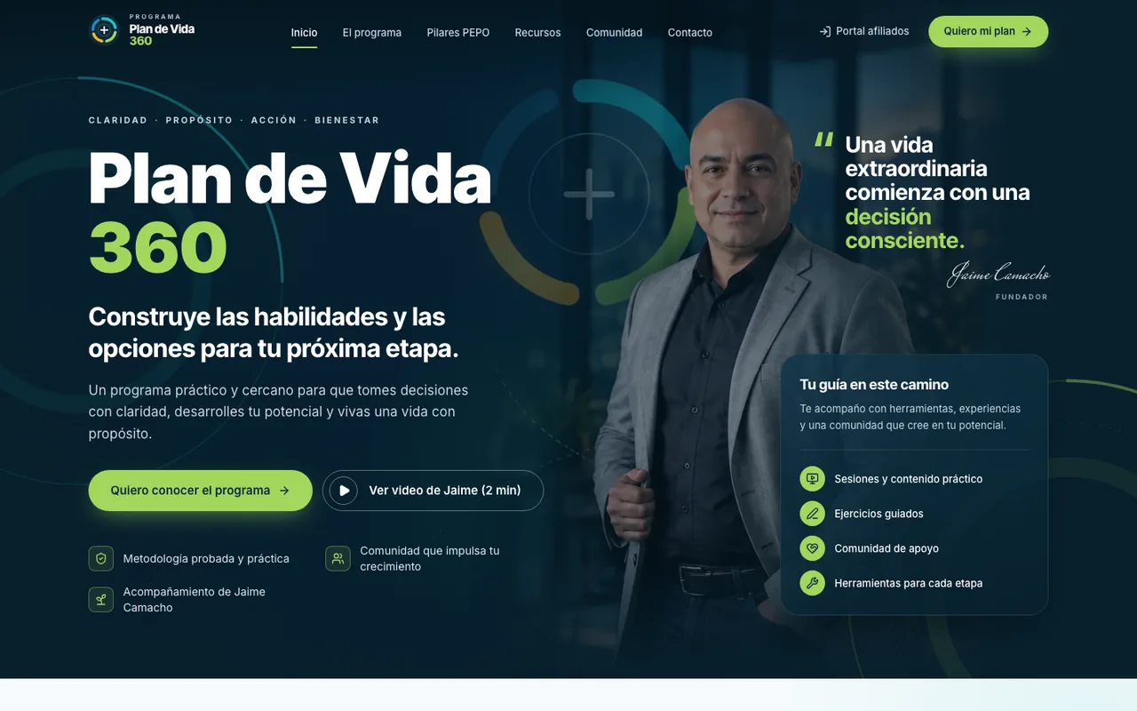 Sitio web de Plan de Vida 360